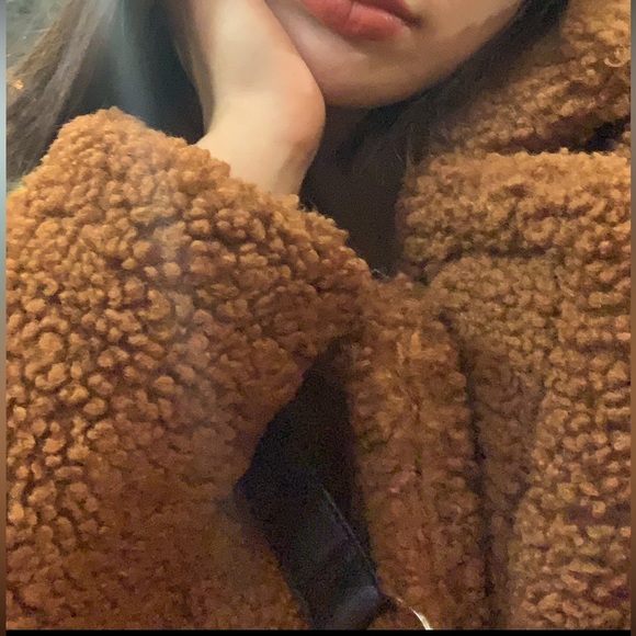 Brown teddy coat - Picture 4 of 5